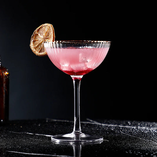 Cocktail Glass Goblet with Gold Rim Crystal Glass Cup