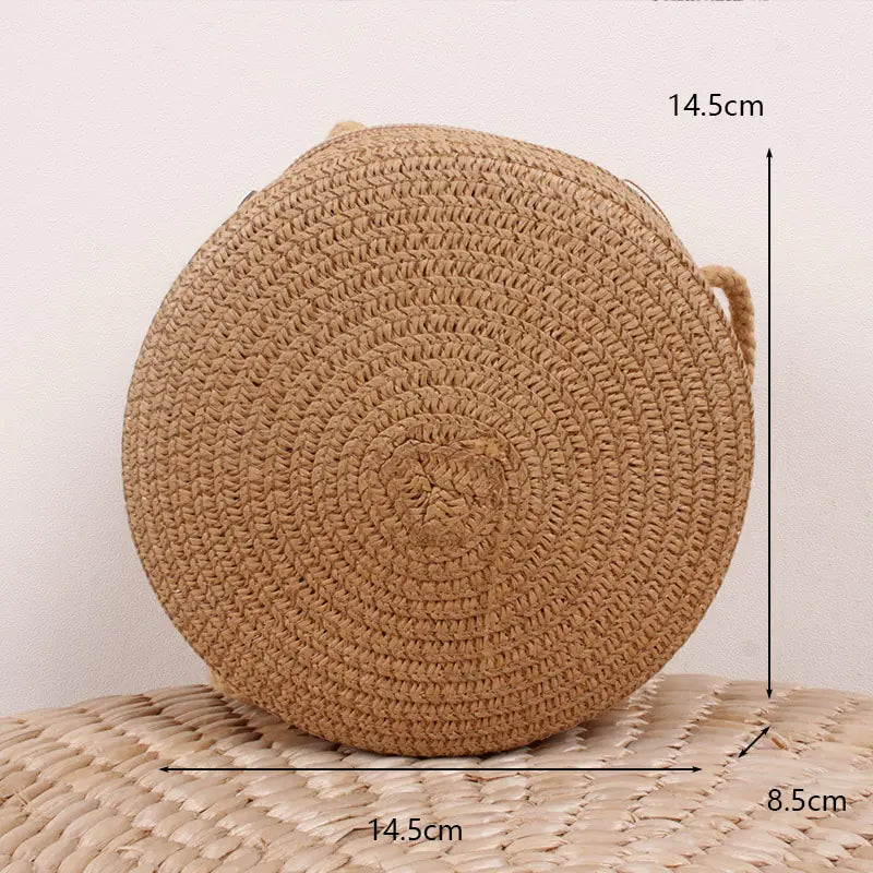 Women's Round Woven Straw Bag